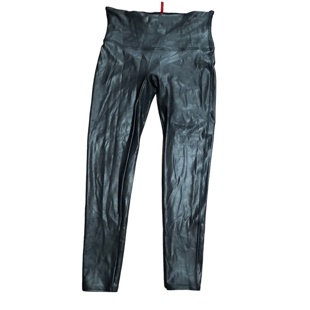 Spanx Women's‎ Size 1X Black Faux Leather Leggings 2437